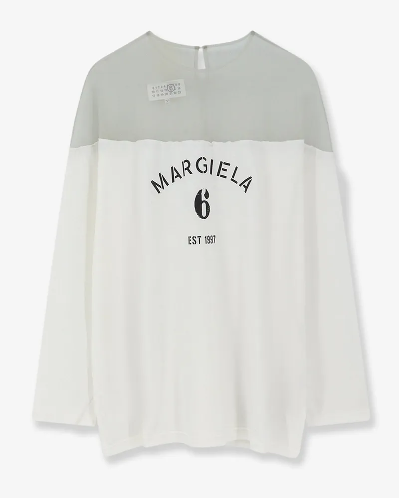 Maison Margiela Cotton t-shirt with voile insert -  - gender_Woman White