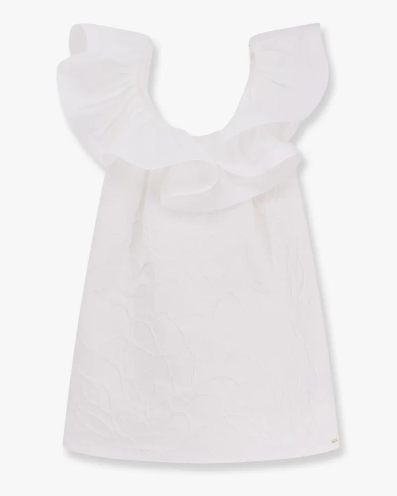 Elisabetta Franchi Floral jacquard mini dress with ruches -  - gender_Woman White