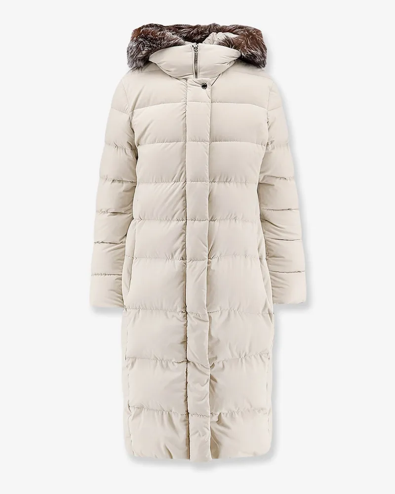 MOORER Zagar-Kn water-repellent stretch fabric long down coat -  - gender_Woman Beige