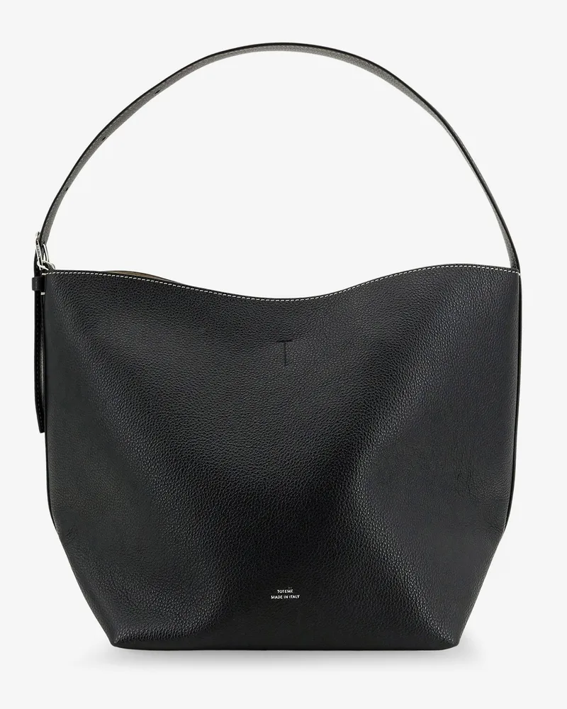 Totême Medium Belted hammered leather shouder bag -  - gender_Woman Black