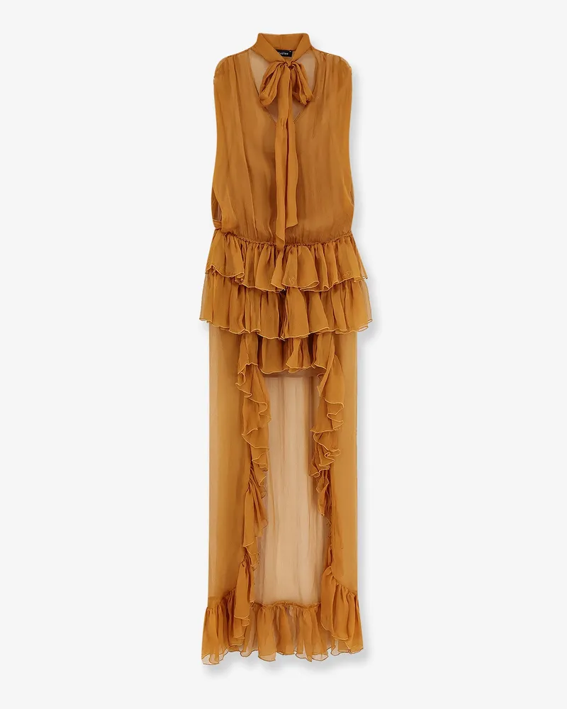 ACTUALEE Asymmetric voile dress -  - gender_Woman Yellow