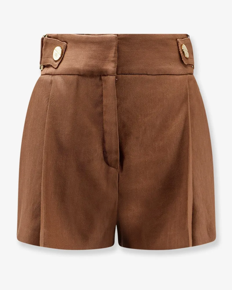 Elisabetta Franchi Daily linen and viscose shorts -  - gender_Woman Brown