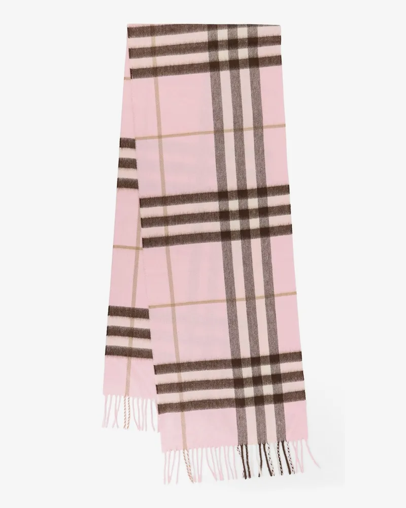 Burberry Check cashmere scarf - BURBERRY - gender_Woman Pink