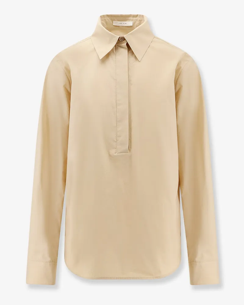 The Row Margan cotton popeline shirt -  - gender_Woman Beige