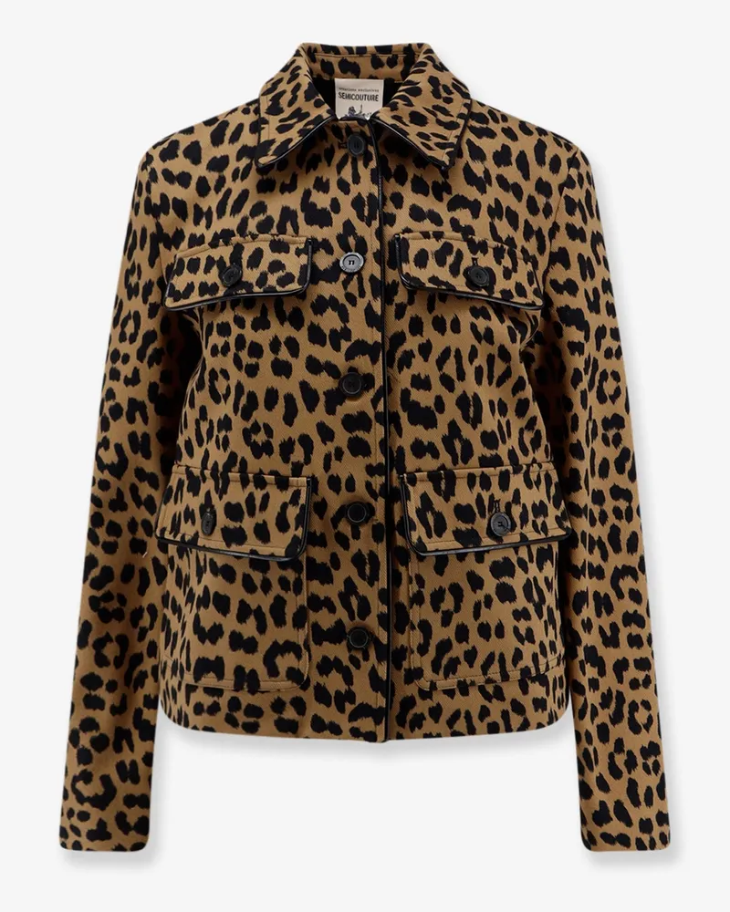 Semicouture Cotton jacket with animal print -  - gender_Woman Animal