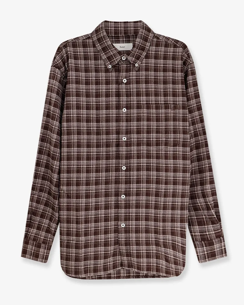 Dunst Unisex flannel shirt -  - gender_Unisex Brown