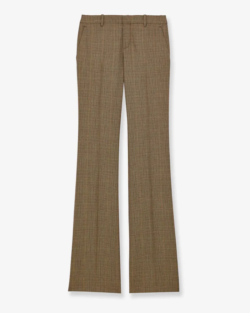 Saint Laurent Prince of Wales certified wool trousers -  - gender_Woman Beige