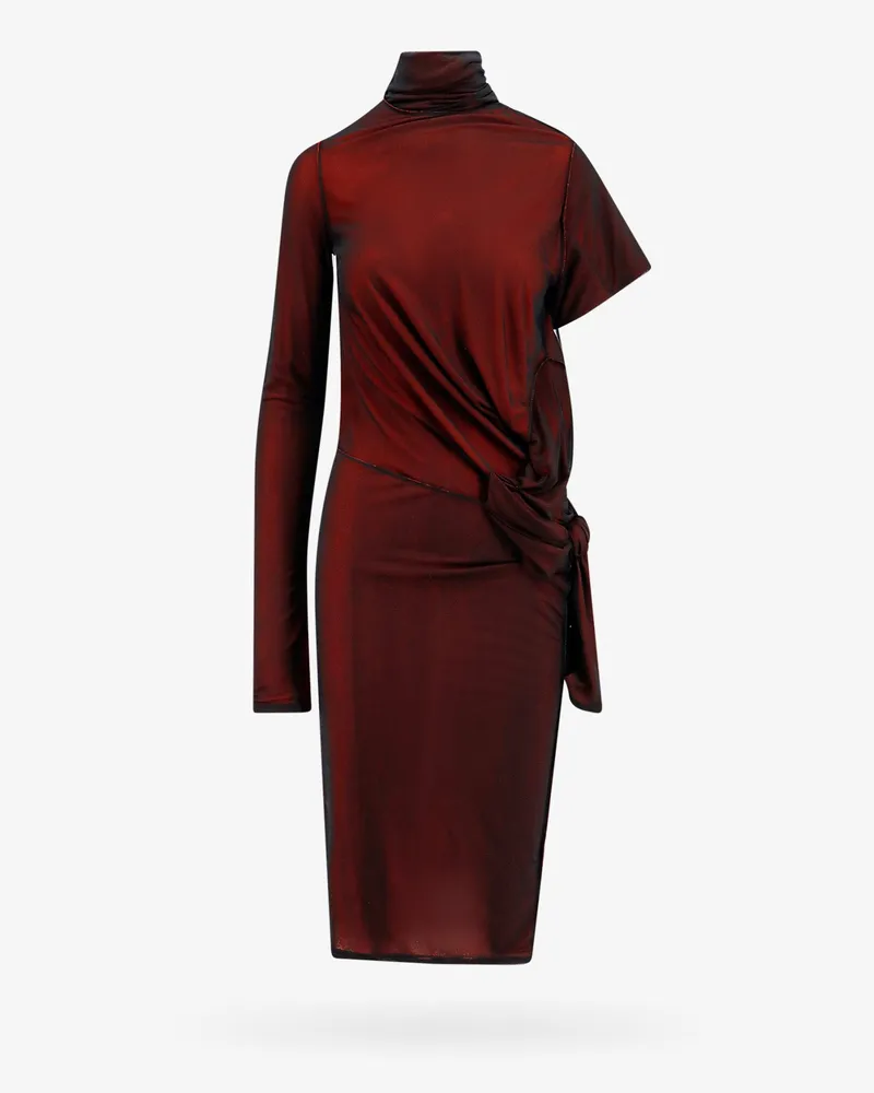 Maison Margiela Viscose dress with asymmetric sleeves -  - gender_Woman Red