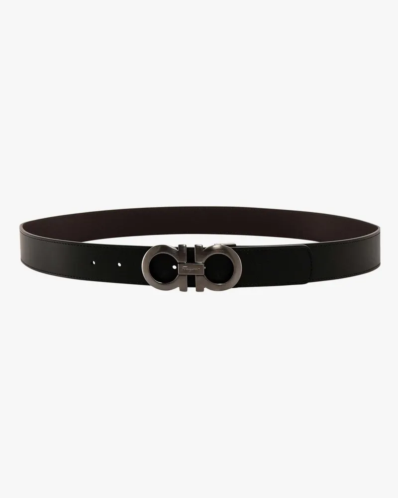 Ferragamo Reversible leather belt -  - gender_Man Black