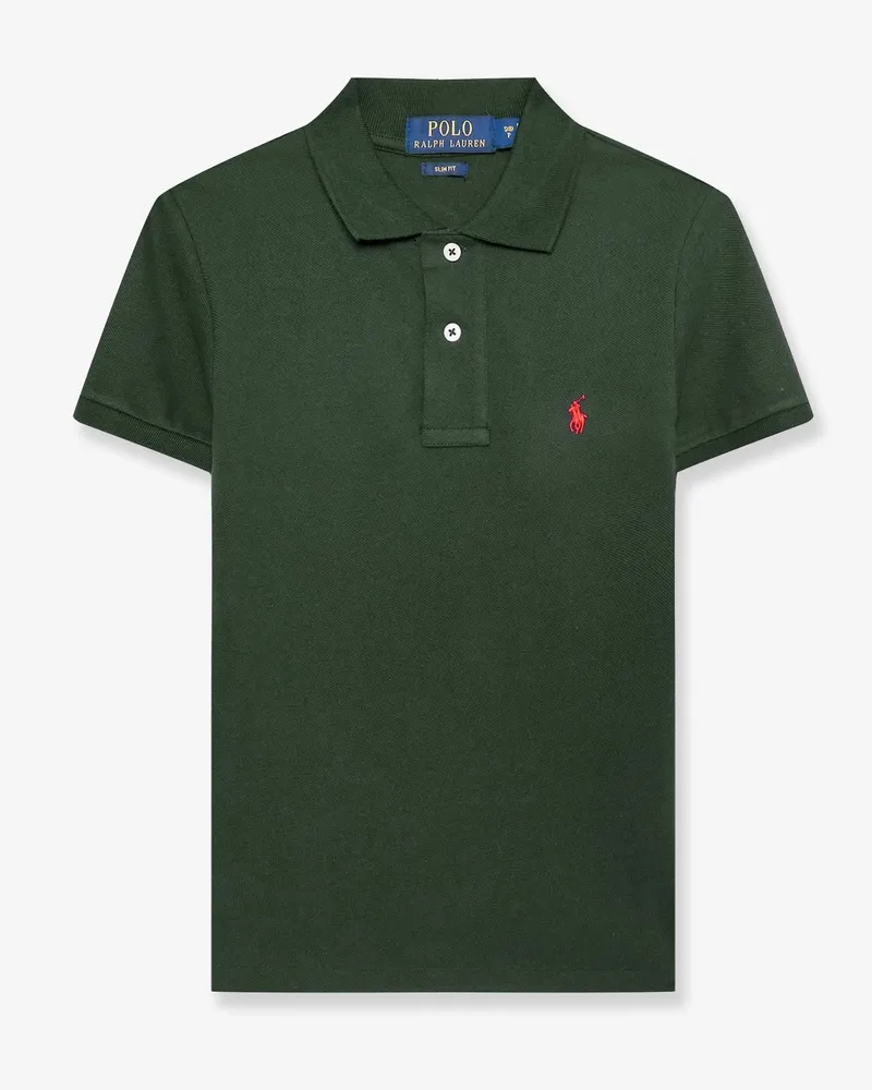 Ralph Lauren Cotton polo shirt with embroidered logo on the front -  - gender_Man Green