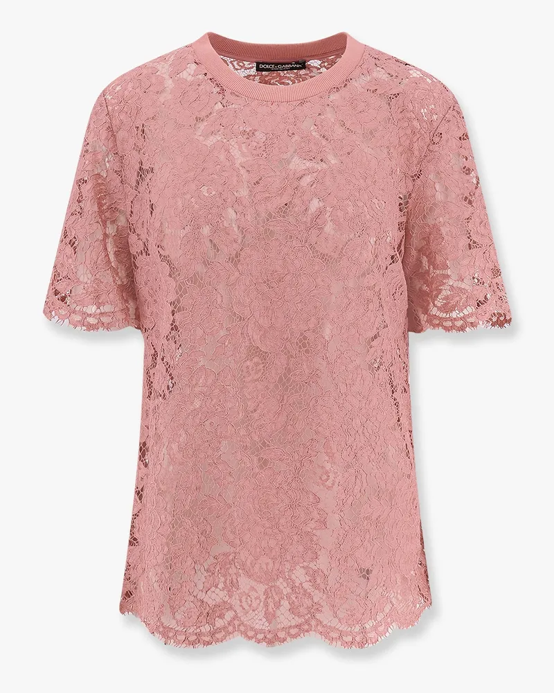 Dolce & Gabbana DG floral lace top -  - gender_Woman Pink