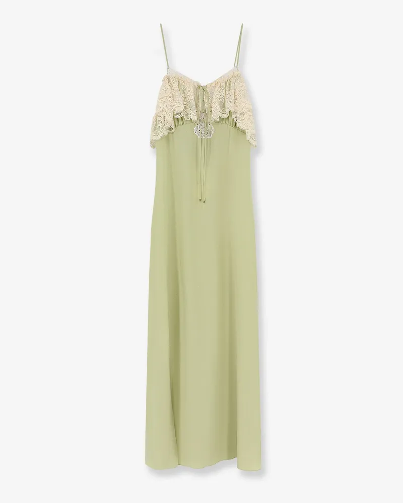 Chloé Silk dress with lace inserts -  - gender_Woman Green