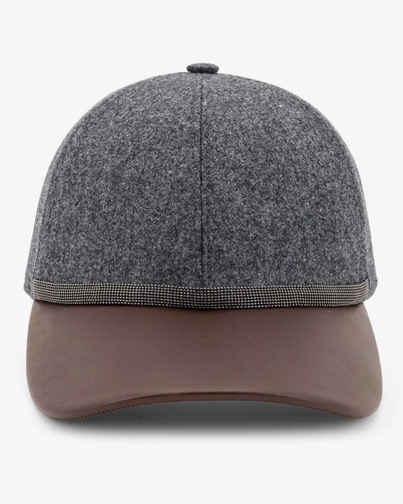 Brunello Cucinelli Wool hat with Monili detail -  - gender_Woman Grey
