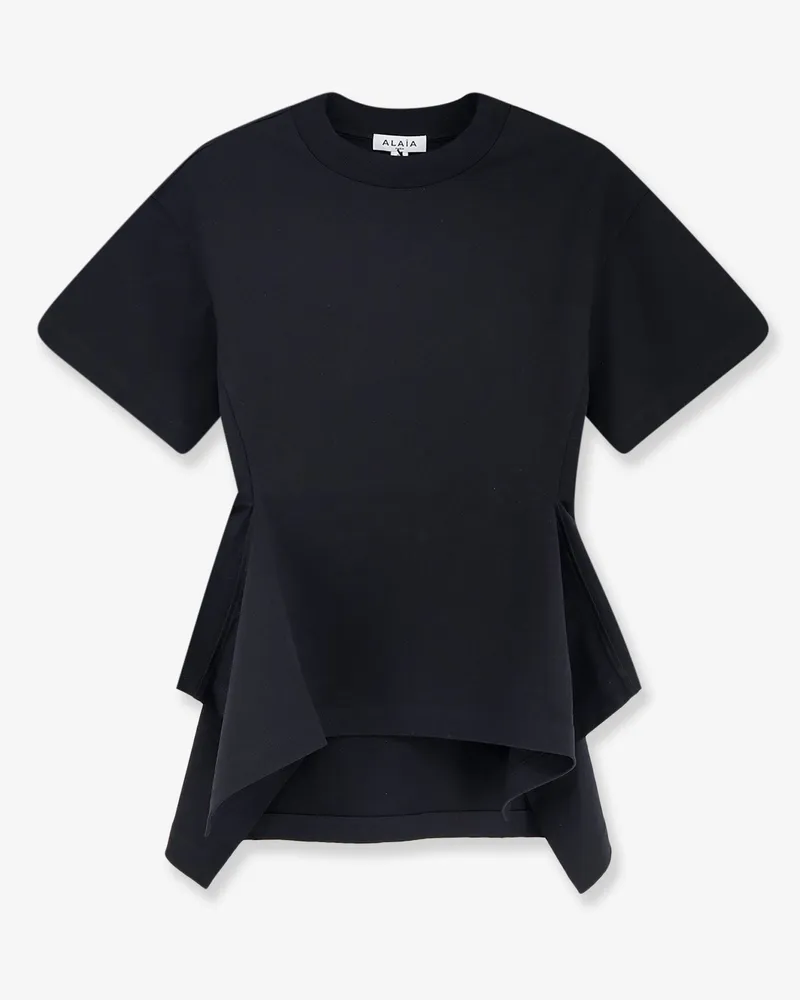 Alaïa Paneled cotton T-shirt -  - gender_Woman Black