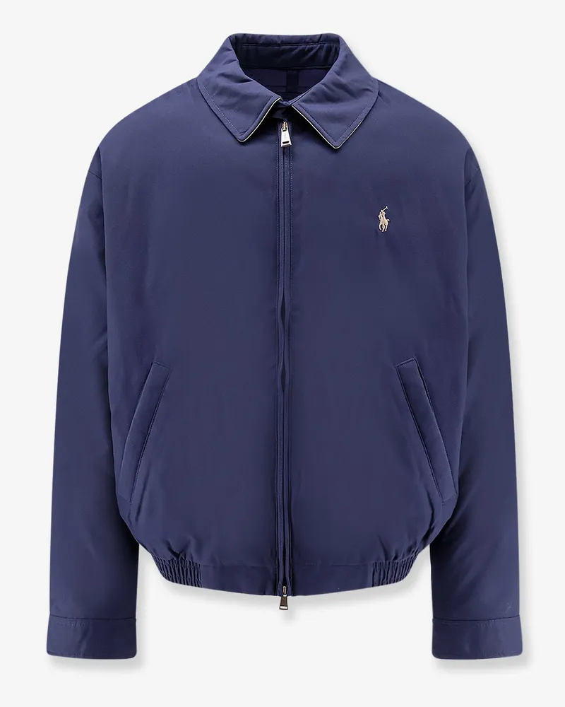 Ralph Lauren Nylon down jacket with contrasting embroidered logo -  - gender_Man Blue