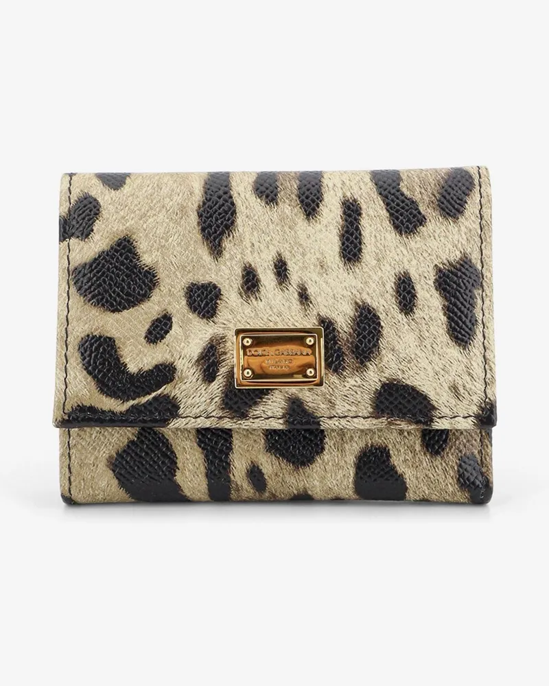 Dolce & Gabbana Hammered leather wallet with animal print -  - gender_Woman Animal