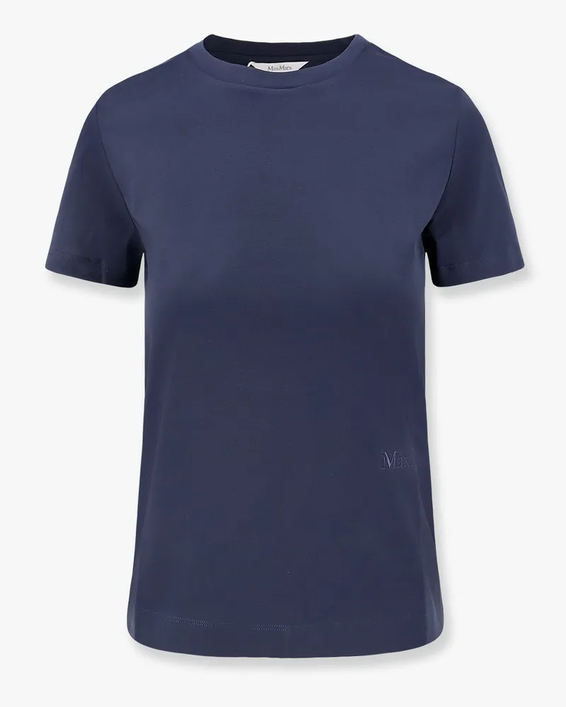 Max Mara Nerina cotton t-shirt with  embroidery - MAX MARA - gender_Woman Blue