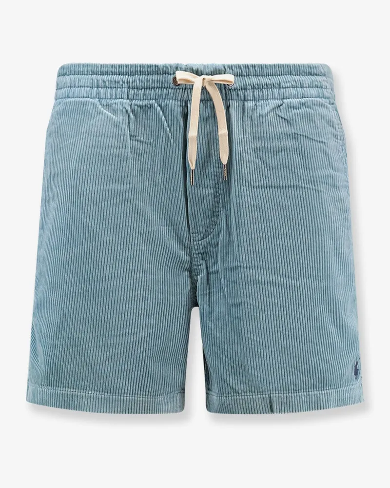 Ralph Lauren Corduroy bermuda shorts with logo embroidery -  - gender_Man Blue