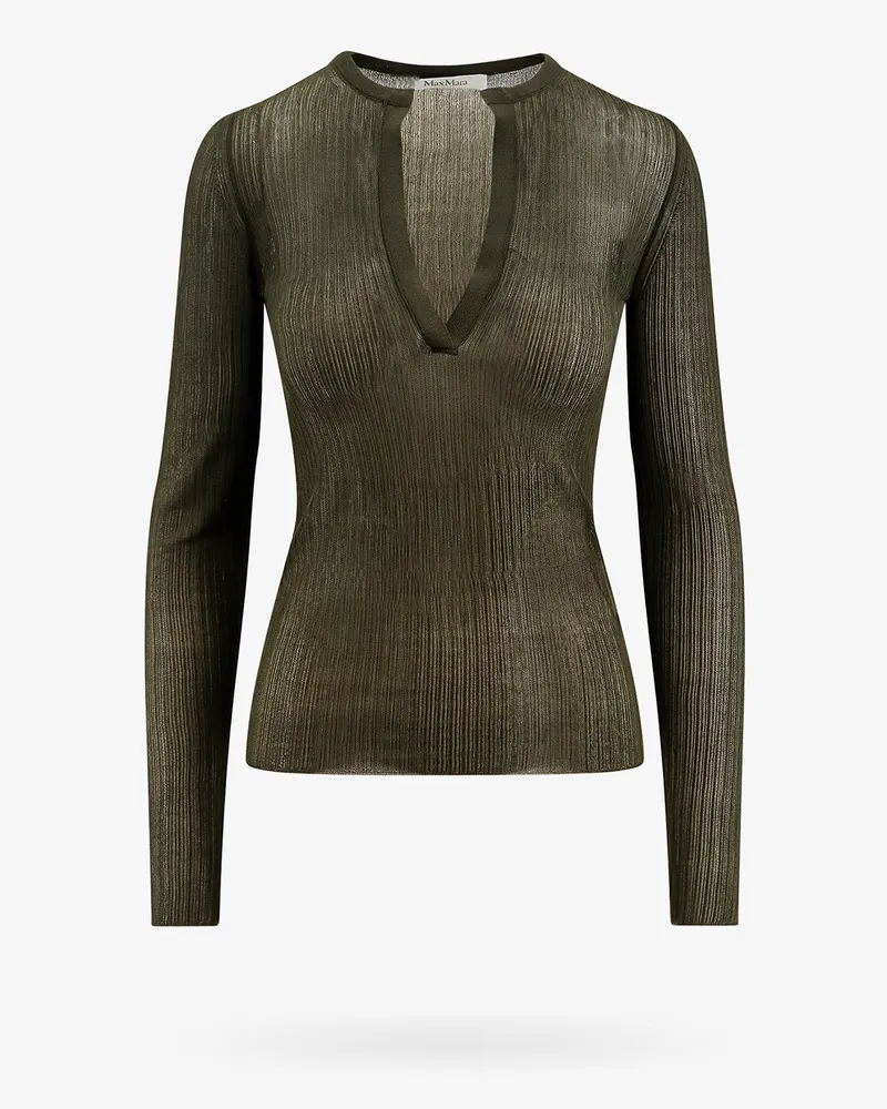 Max Mara Ribbed silk top -  - gender_Woman Green