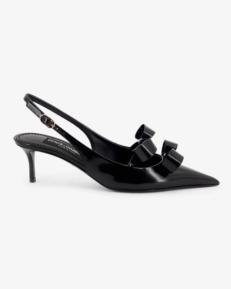 Dolce & Gabbana Patent leather sandals with front bow detail -  - gender_Woman Black