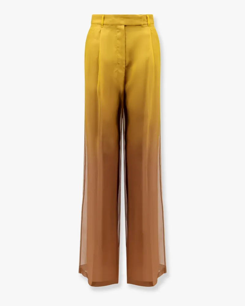 Max Mara Baffo silk trousers with shaded effect -  - gender_Woman Yellow