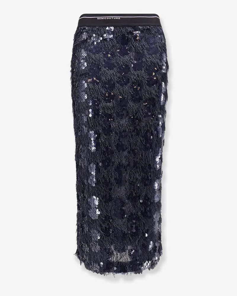 Semicouture Midi Skirt with sequins and rhinestones -  - gender_Woman Blue