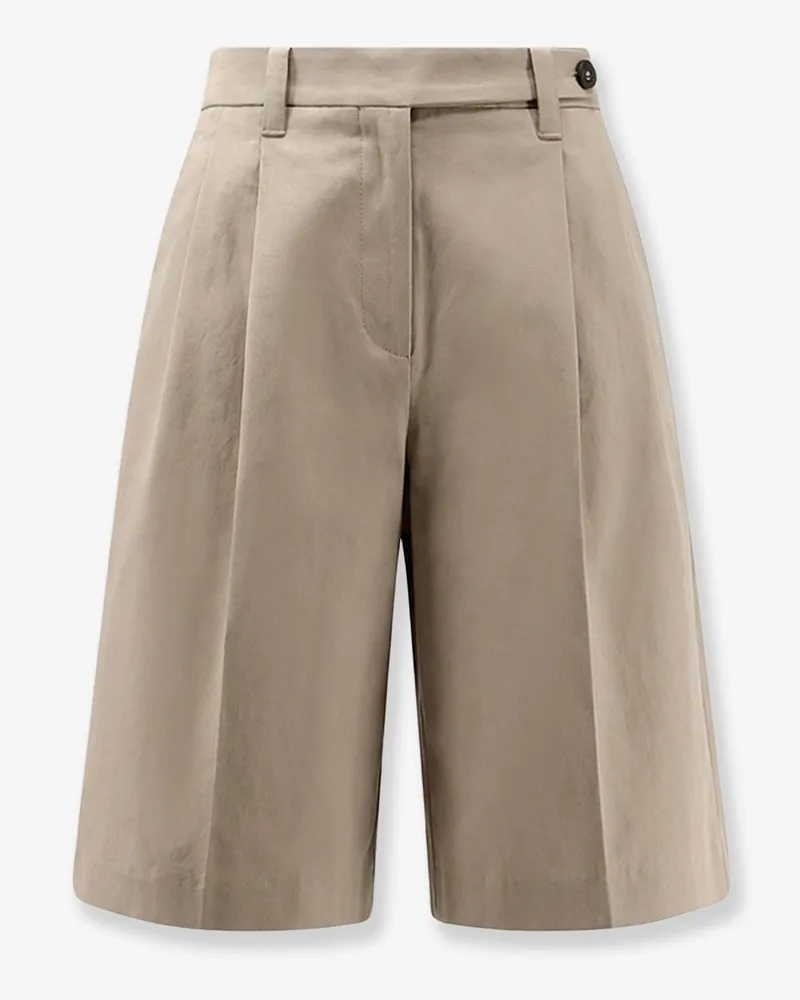 Brunello Cucinelli Cotton and linen shorts -  - gender_Woman Beige