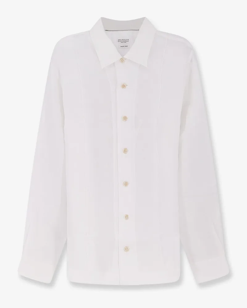 Brunello Cucinelli Easy Fit linen shirt -  - gender_Man White