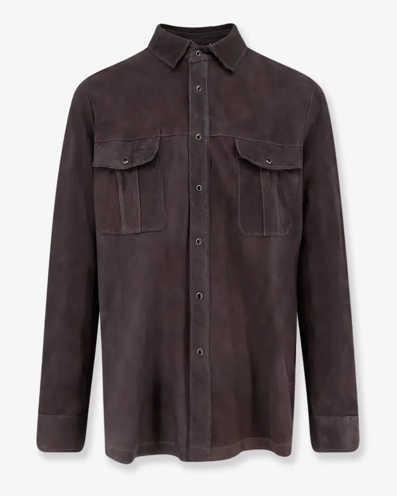 DFOUR Suede shirt -  - gender_Man Grey
