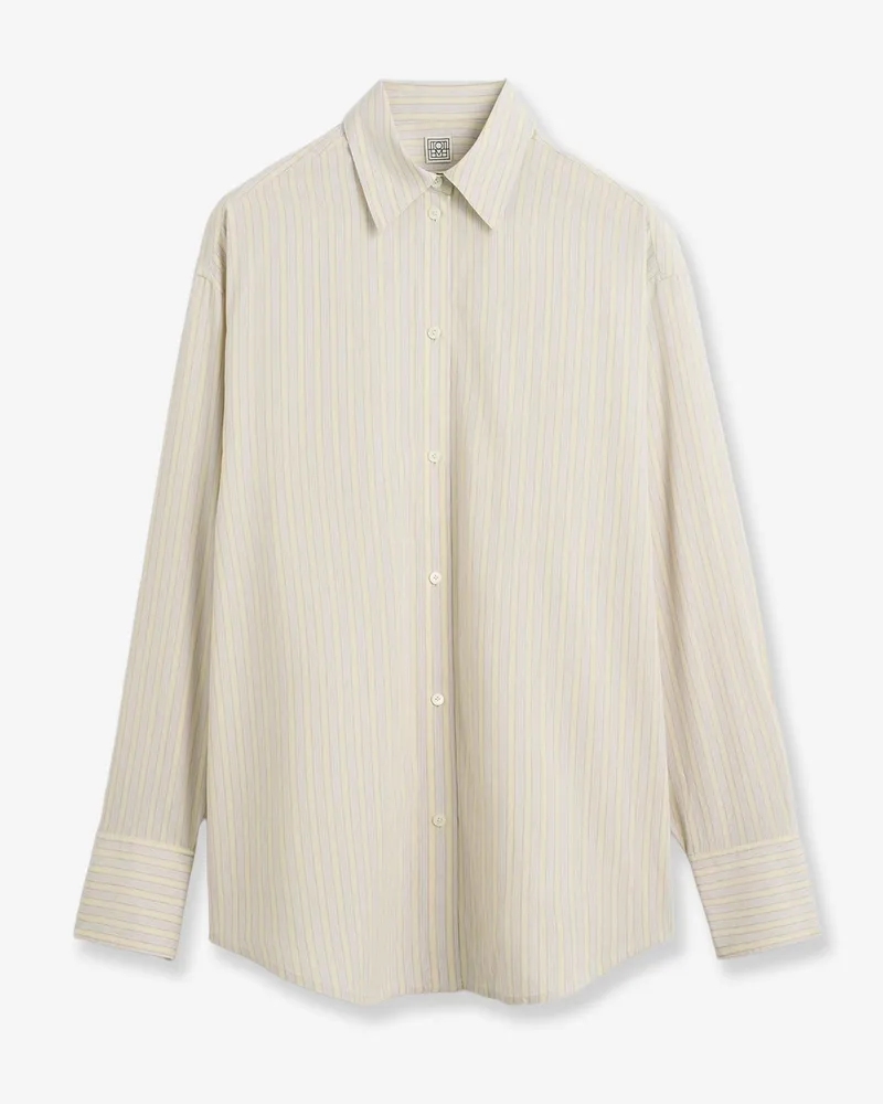 Totême Viscose and silk blend shirt with striped pattern -  - gender_Woman Beige