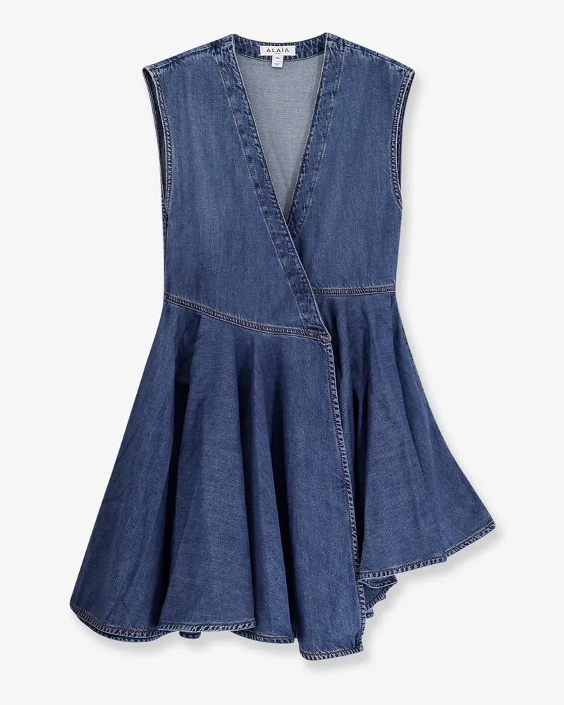 Alaïa Wrap denim dress -  - gender_Woman Blue