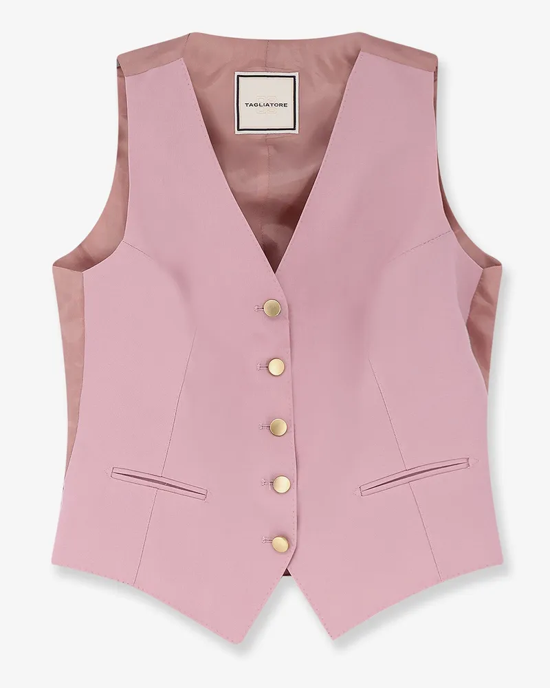 Tagliatore Stretch virgin wool vest -  - gender_Woman Pink