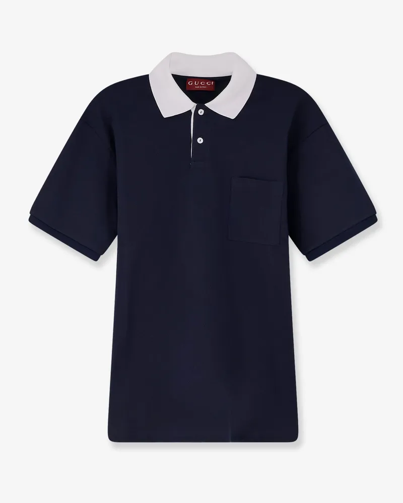 Gucci Cotton piquet polo shirt -  - gender_Man Blue