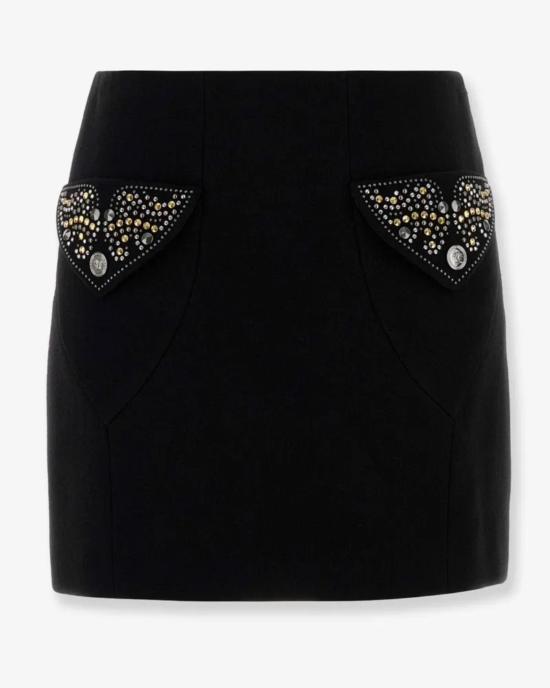 Versace Virgin wool mini skirt -  - gender_Woman Black
