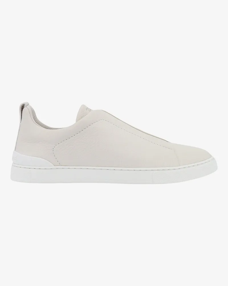 Ermenegildo Zegna Triple Stitch leather sneakers -  - gender_Man White
