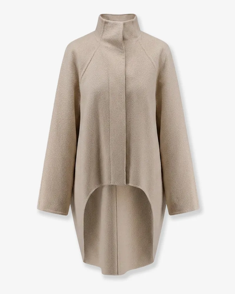 Alaïa Asymmetrical cashmere coat -  - gender_Woman Beige