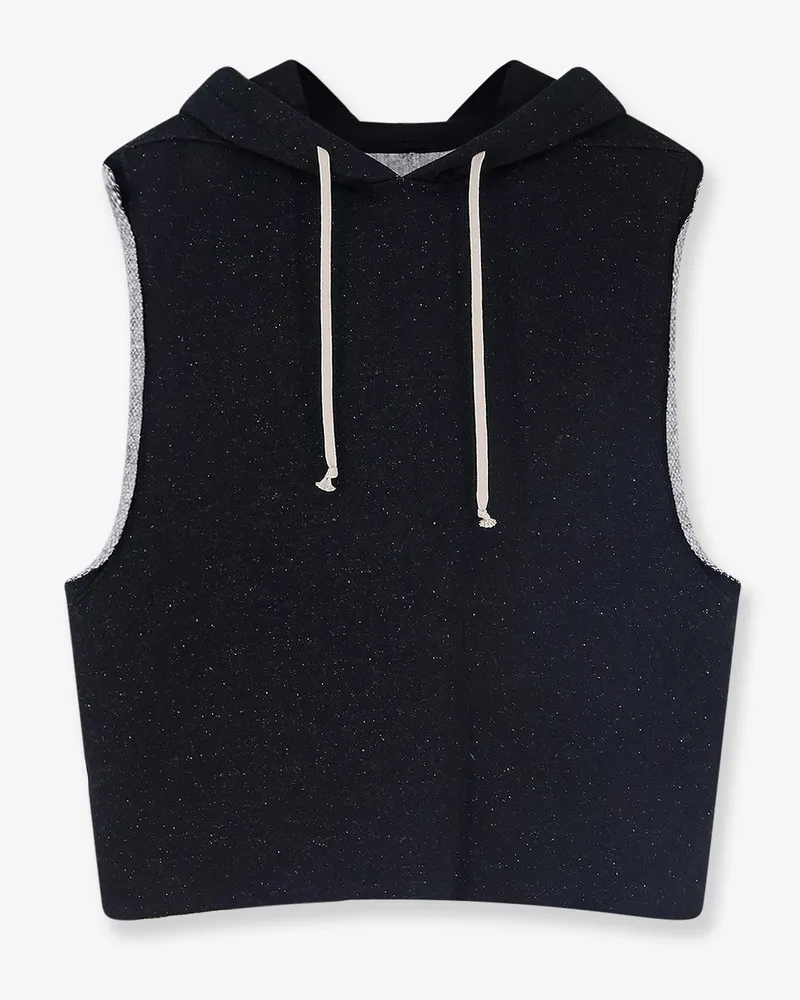 Rick Owens Certified wool and cotton sleeveless sweatshirt -  - gender_Man Black