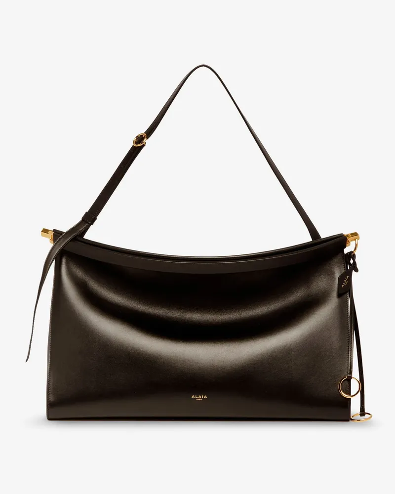 Alaïa East West leather bag with engraved logo -  - gender_Woman Black