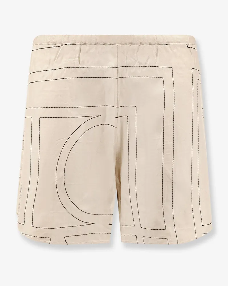 Totême Silk pajama shorts -  - gender_Woman Beige