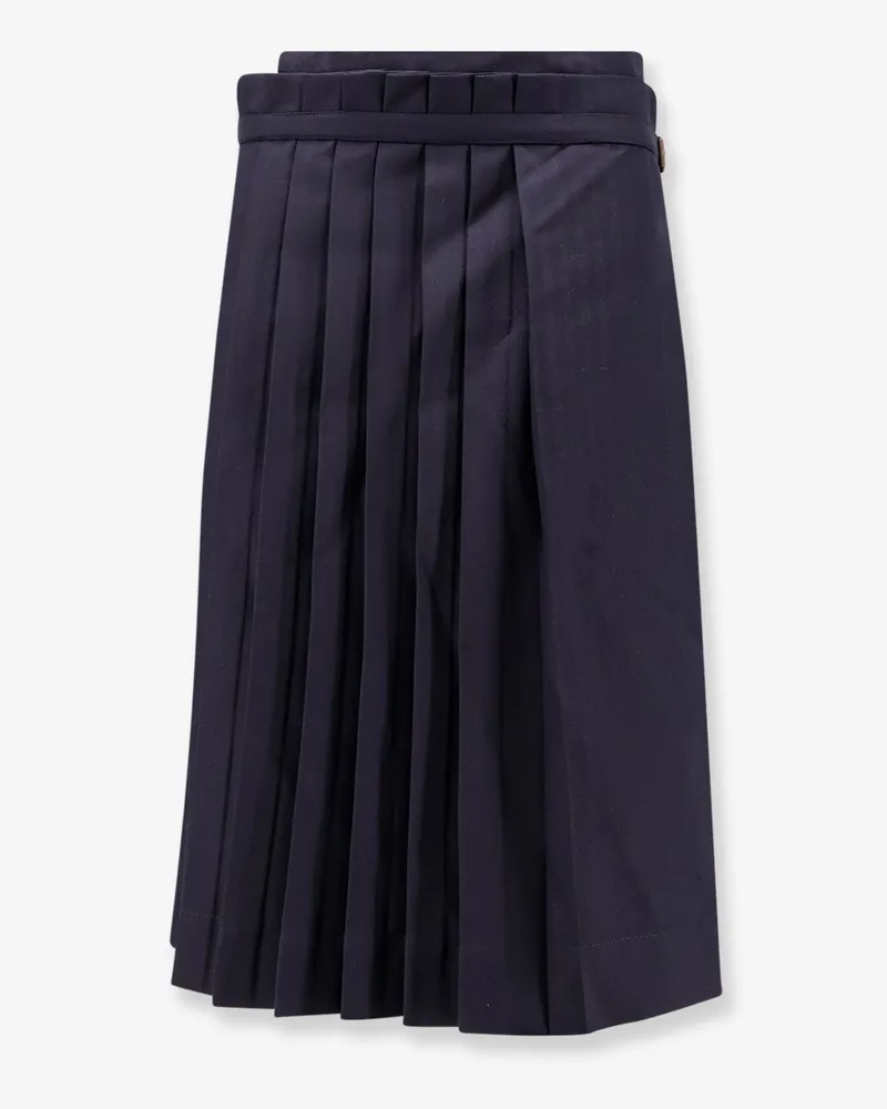 Dries van Noten Sim pleated wool midi skirt -  - gender_Woman Blue