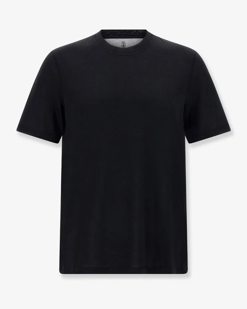 Brunello Cucinelli Silk and cotton blend t-shirt -  - gender_Man Black
