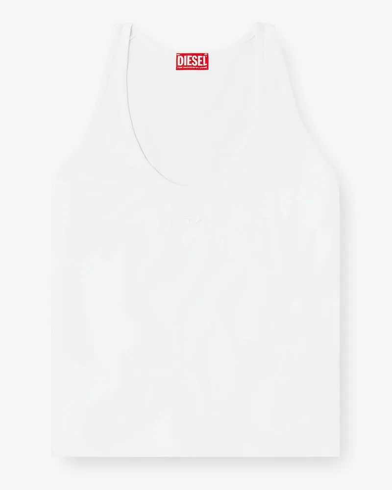 Diesel Ribbed cotton tank top -  - gender_Woman White
