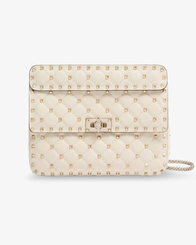 Valentino Garavani Rockstud Spike leather crossbody bag with iconic all-over studs -  - gender_Woman White