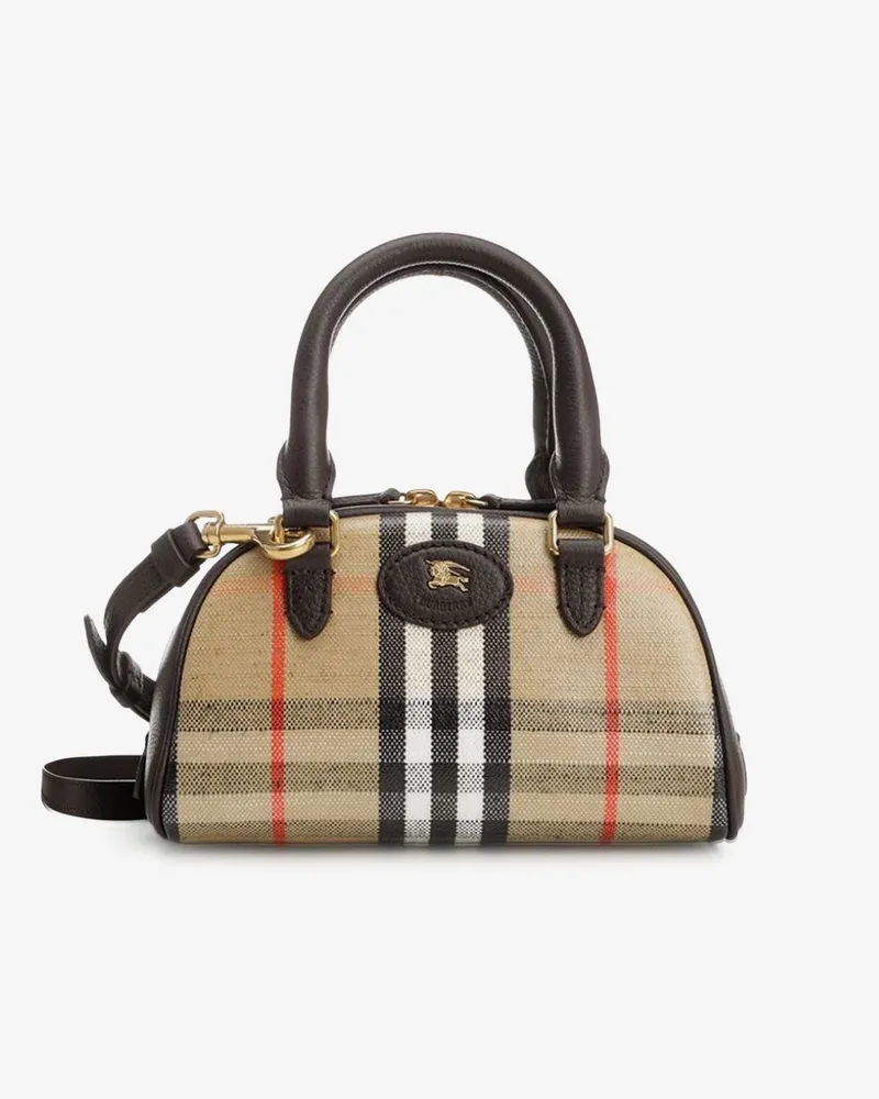 Burberry Check coated canvas shoulder bag - BURBERRY - gender_Woman Brown