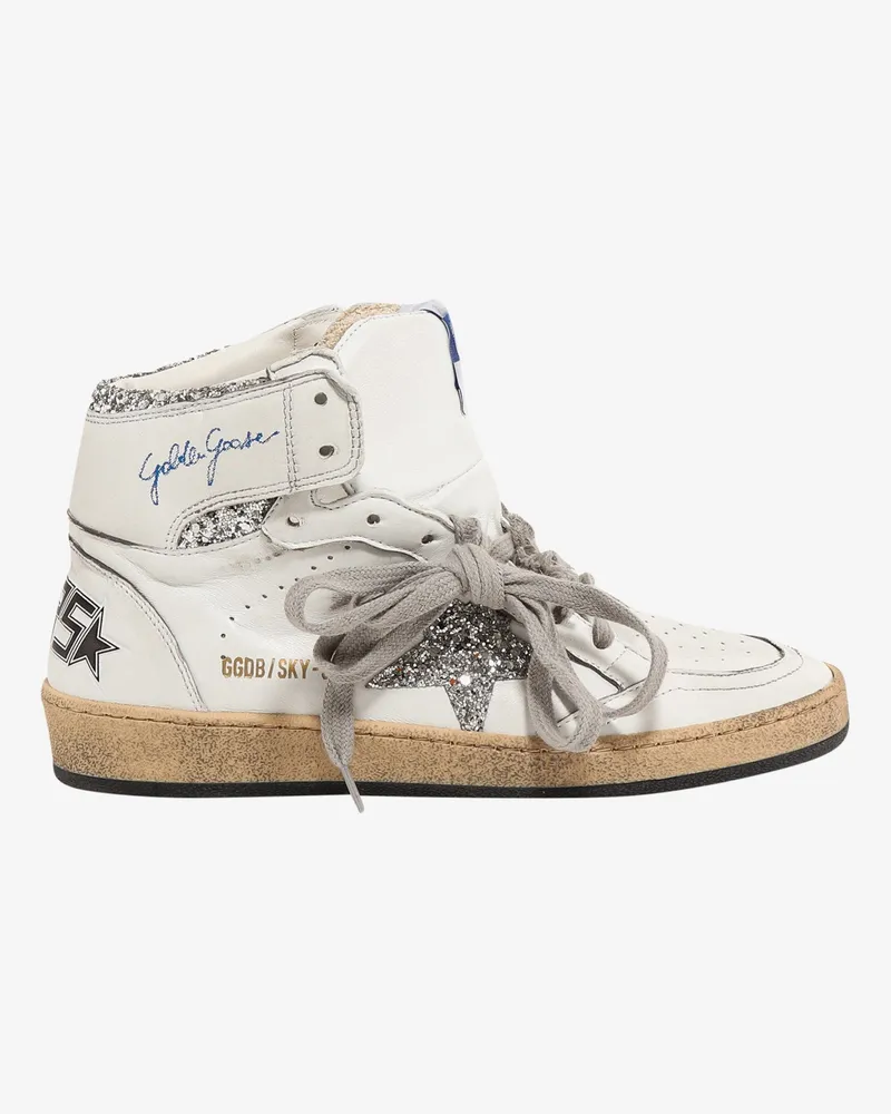 Golden Goose Sky Star leather with a used effect sneakers -  - gender_Woman White