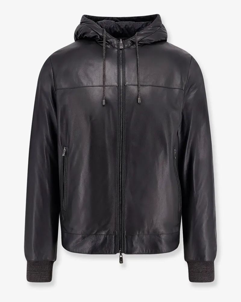 Corneliani Reversible padded leather jacket -  - gender_Man Black