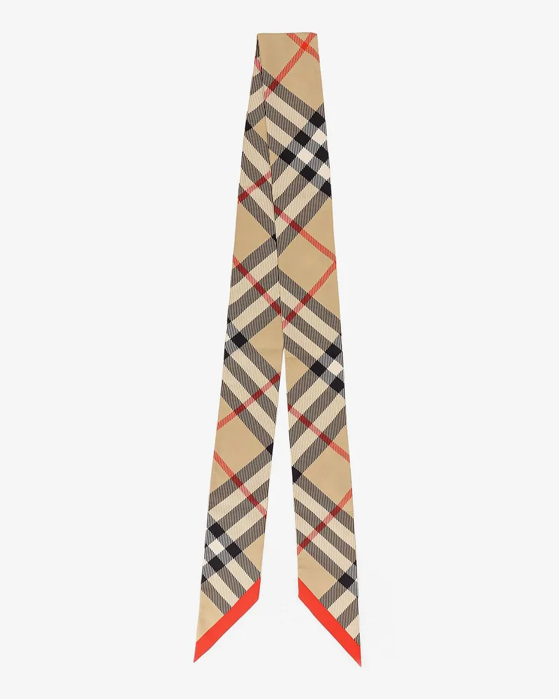 Burberry Silk bandeau with  Check motif - BURBERRY - gender_Woman Beige