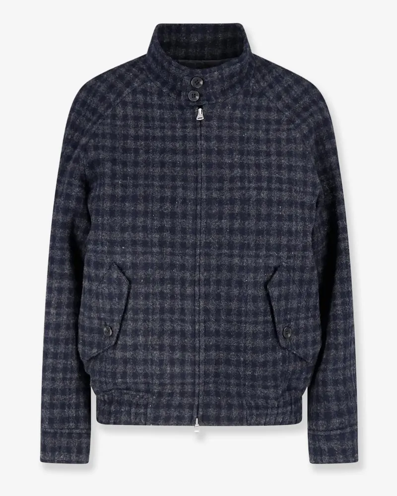 Dunst Wool jacket with checked pattern -  - gender_Man Blue