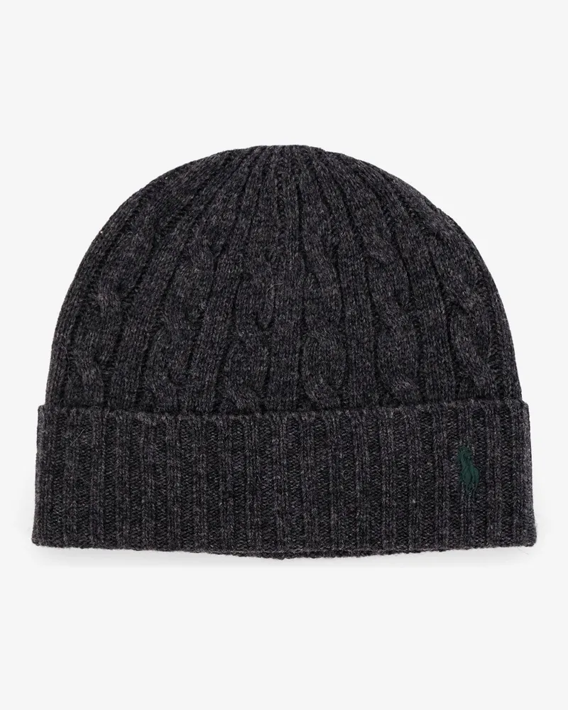 Ralph Lauren Wool blend cable knit beanie hat -  - gender_Man Grey