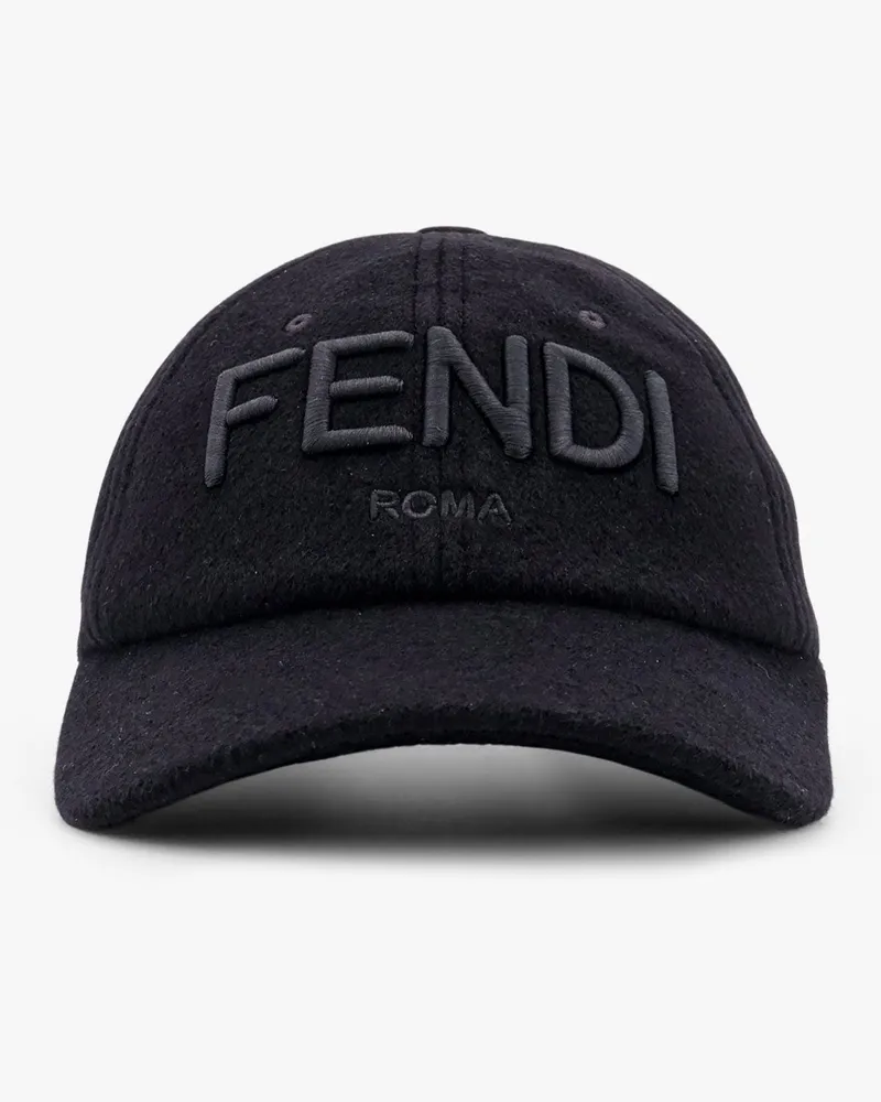 Fendi Wool blend baseball hat with logo embroidery -  - gender_Man Black